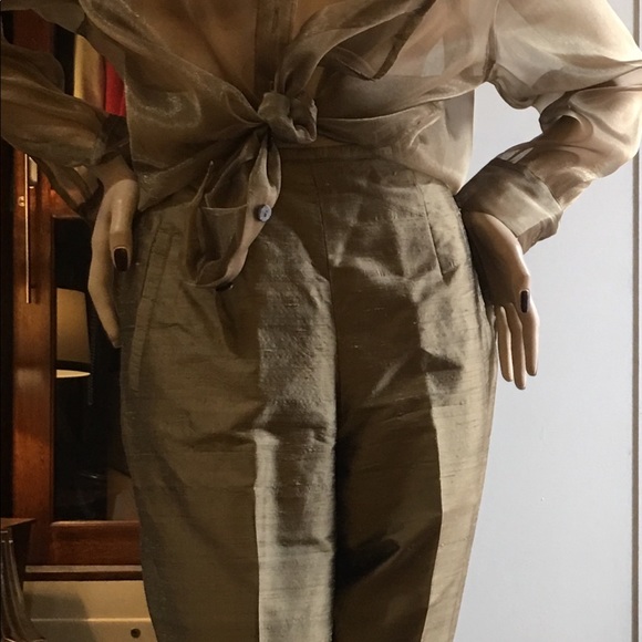 Vintage90’s The Limited sheer blouse with matching pants gold - Picture 7 of 14